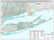 Nassau-Suffolk Wall Map Premium Style